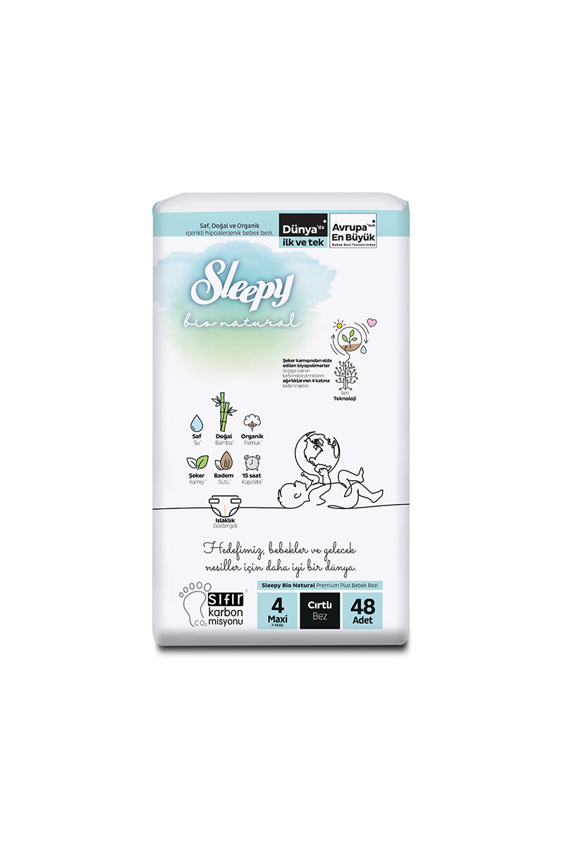 Sleepy Bio Natural 2'li Jumbo (4) Numara Maxi 48 Adet 7-14 kg