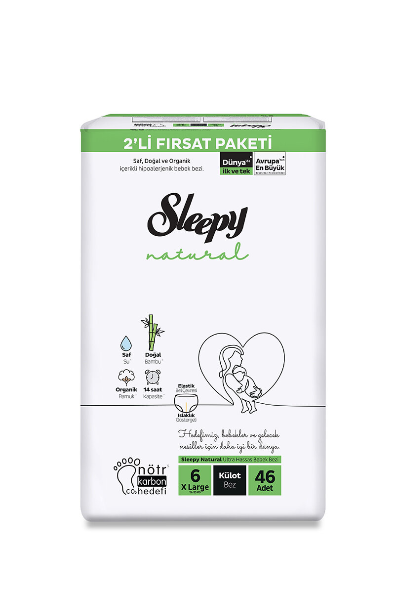 Sleepy Natural 2'li Fırsat (6) 46 Adet Külot Bez