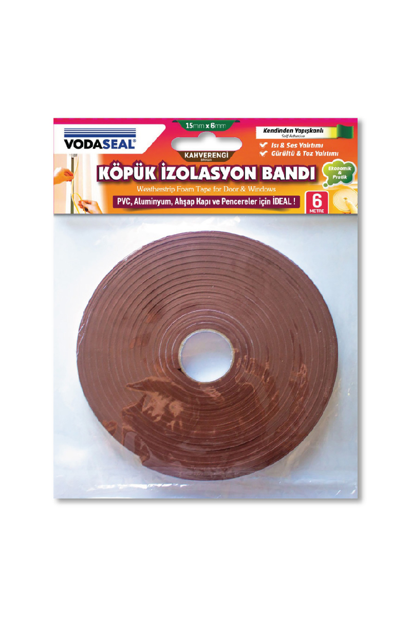 Vodaseal Eva Köpük İzolasyon Bandı Kahve 15x6