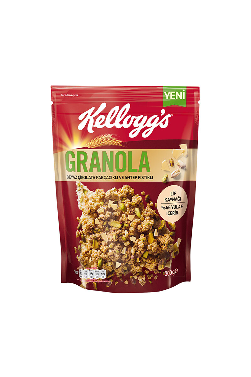 Ülker Kellogs Granola Beyaz Çikolatalı Ve Antep Fıstıklı 300 G