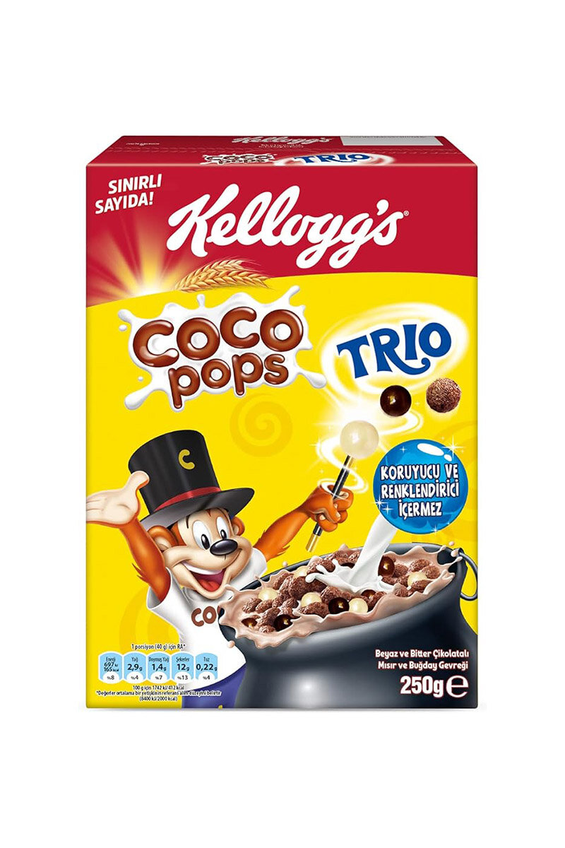 Ülker Kellogs Cocopos Çokotop Trio Gevrek 250 G