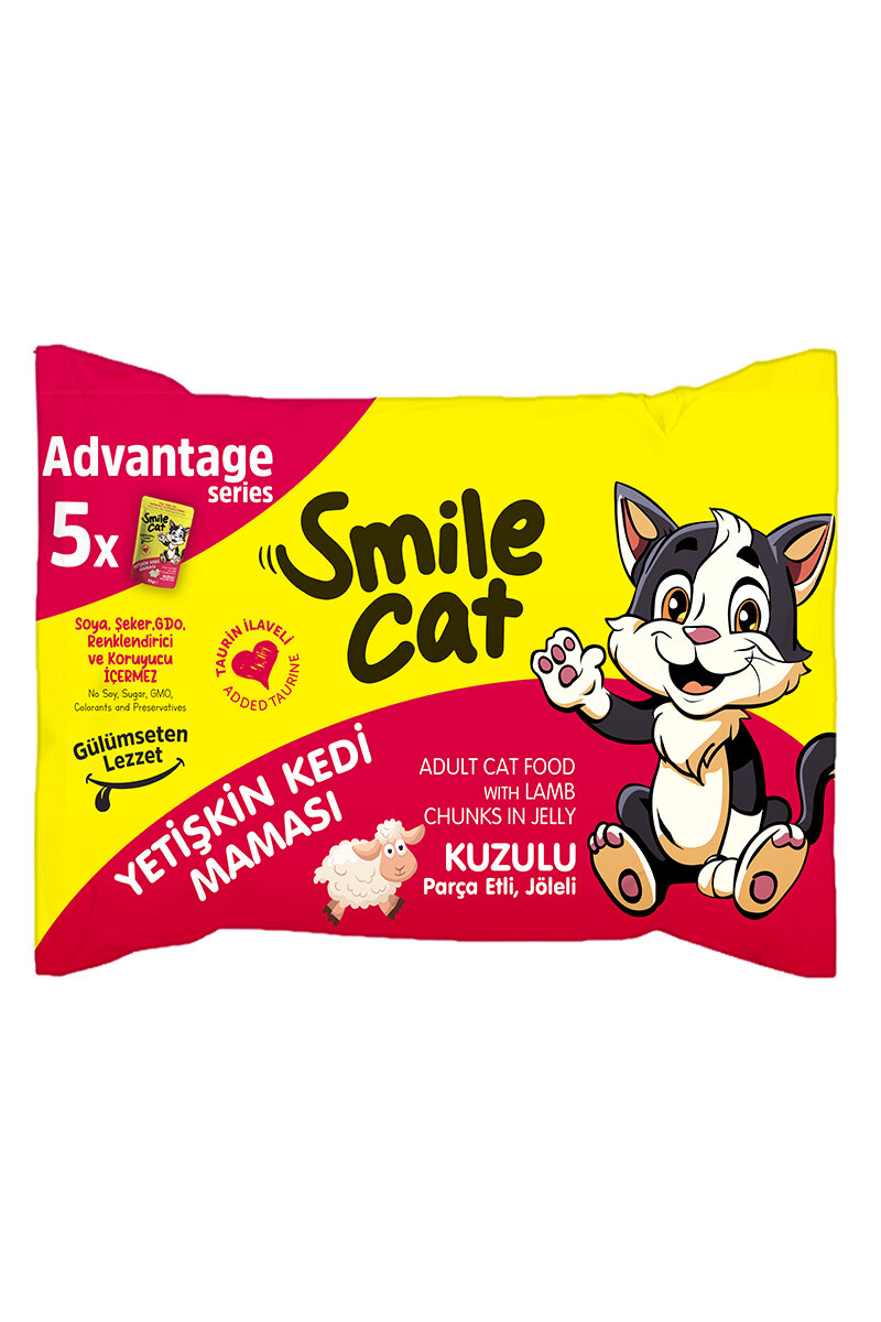 Smilecat Pouch Yetişkin Kedi Kuzulu 85g 5'li Paket