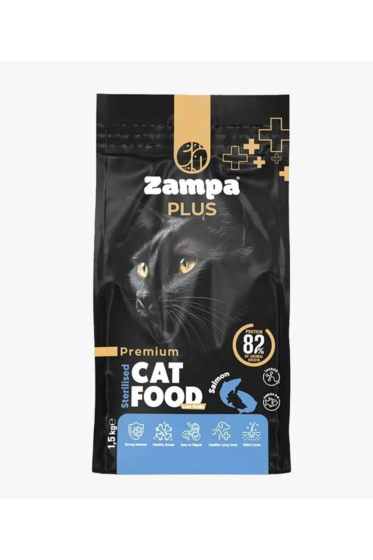 ZAMPA PLUS Kısırlaştırılmış Kediler için Somon Etli Premium Kuru Mama 1,5KG