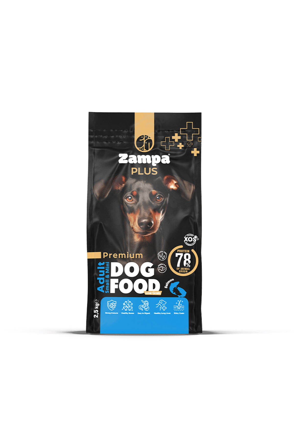 ZAMPA PLUS PREMIUM Yetişkin Köpekler için (Small-Mini Irklar) Somon Etli Kuru Mama 2,5KG