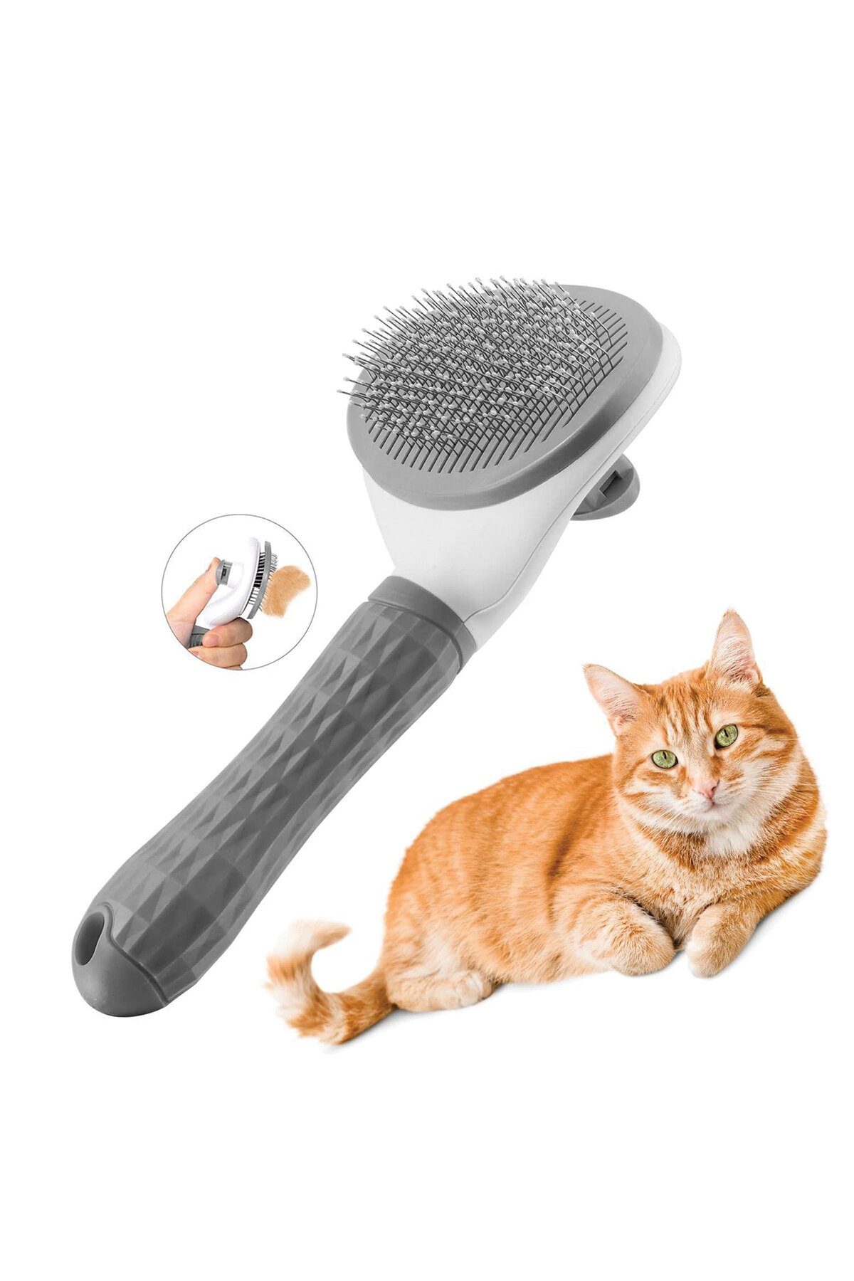 Zampa Plastik Basmalı Oval Kedi & Köpek Tarağı 20x10 cm