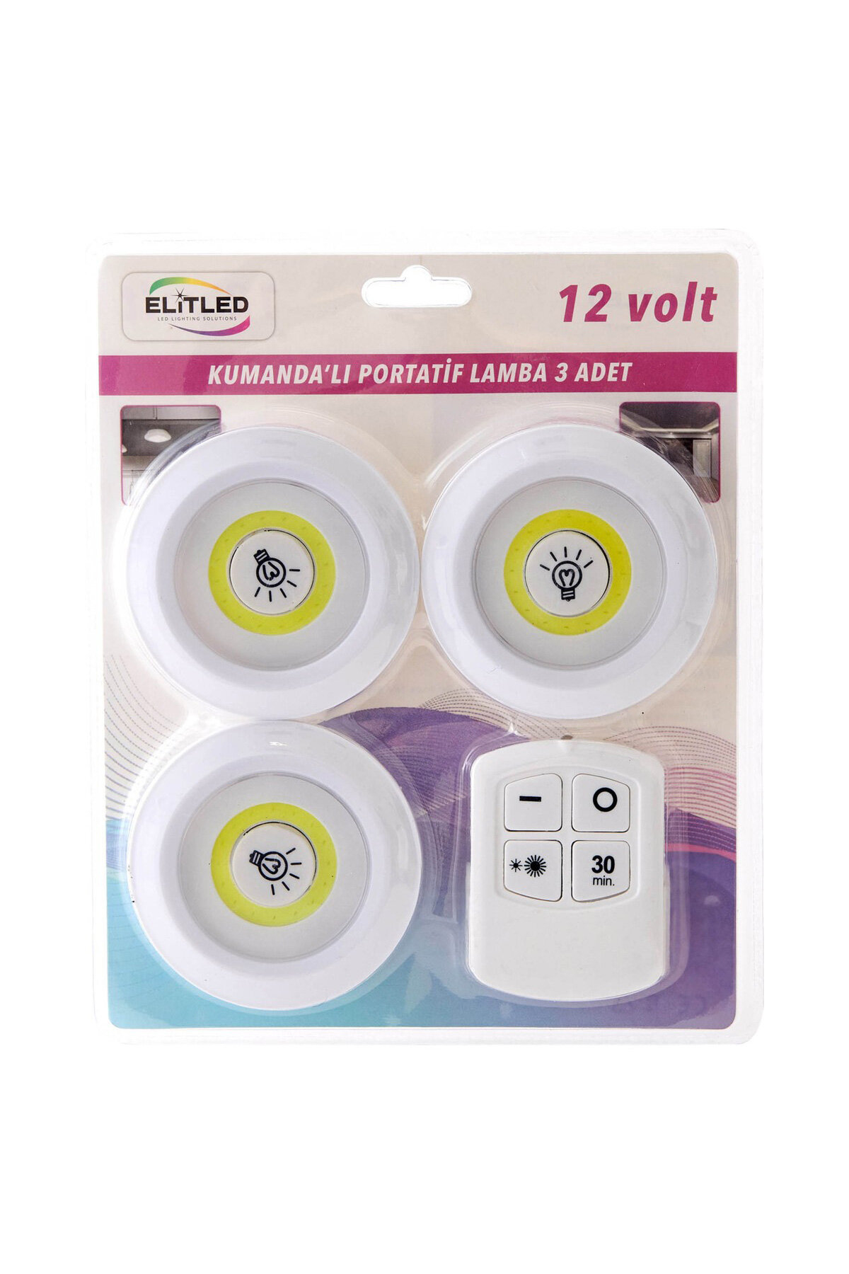Elitled Kumandalı Portatif Lamba 3 Adet
