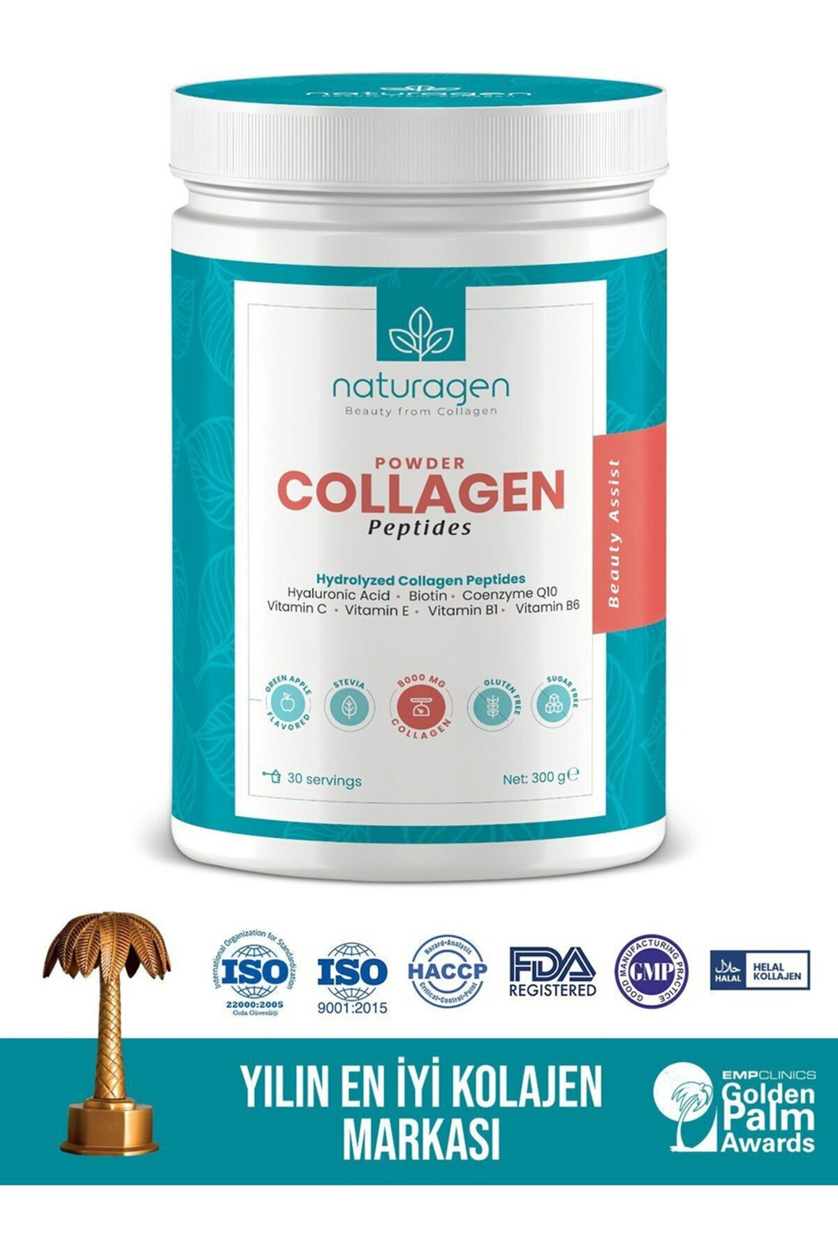 Naturagen Collagen Powder 300g Yeşil Elma Aromalı