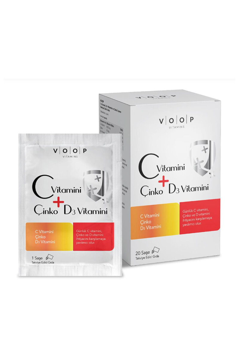 VOOP C Vitamini, D3 Vitamini ve Çinko 20 Saşe