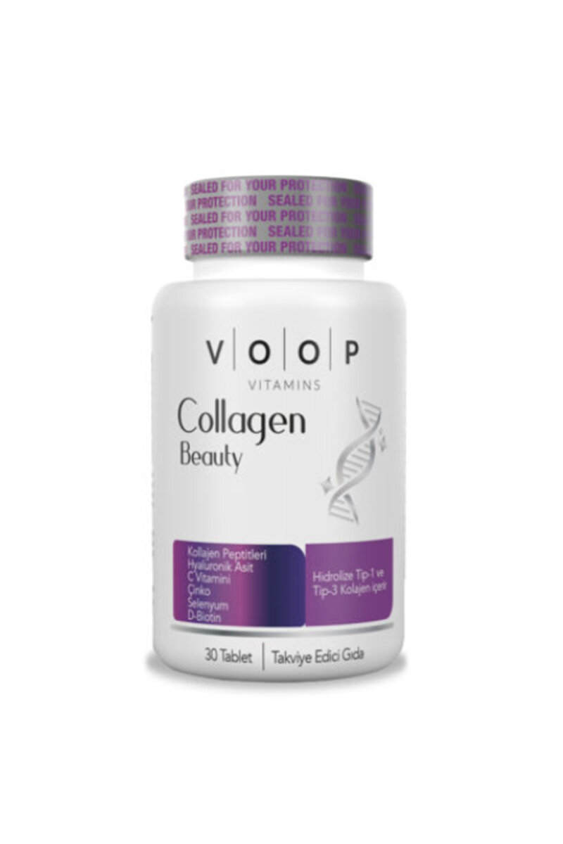 VOOP Collagen Beauty Kollajen Peptit, Vitamin ve Mineral İçeren Tablet Takviye Edici Gıda