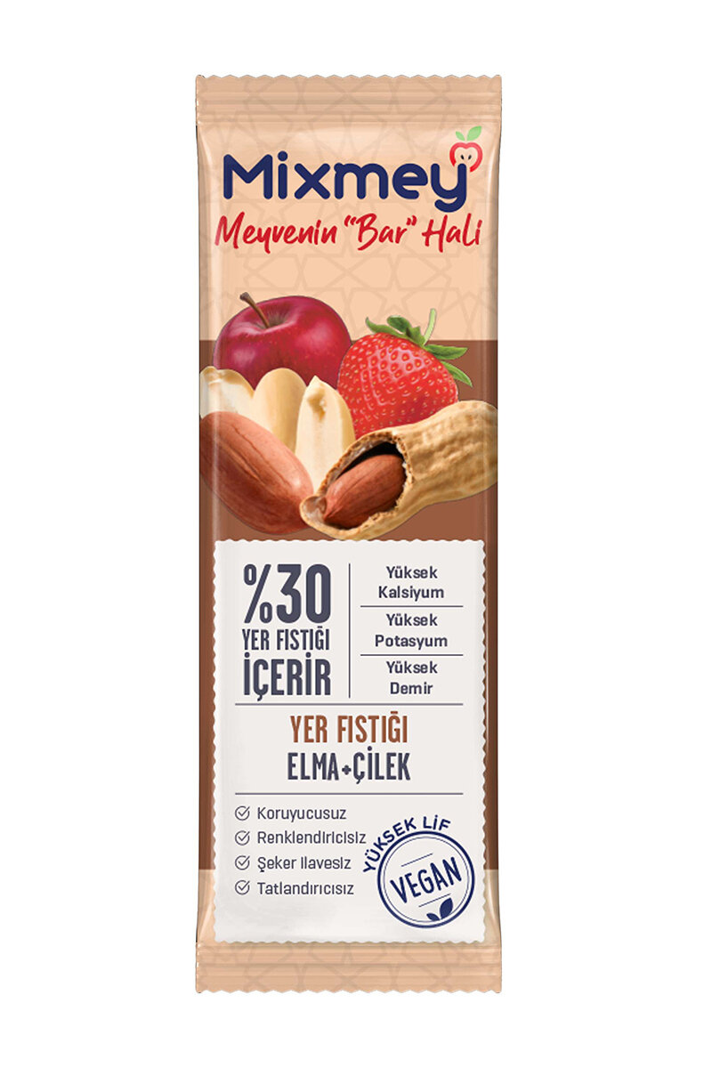 Mixmey Elma Çilek Yer Fıstığı Meyve Barı 25 G