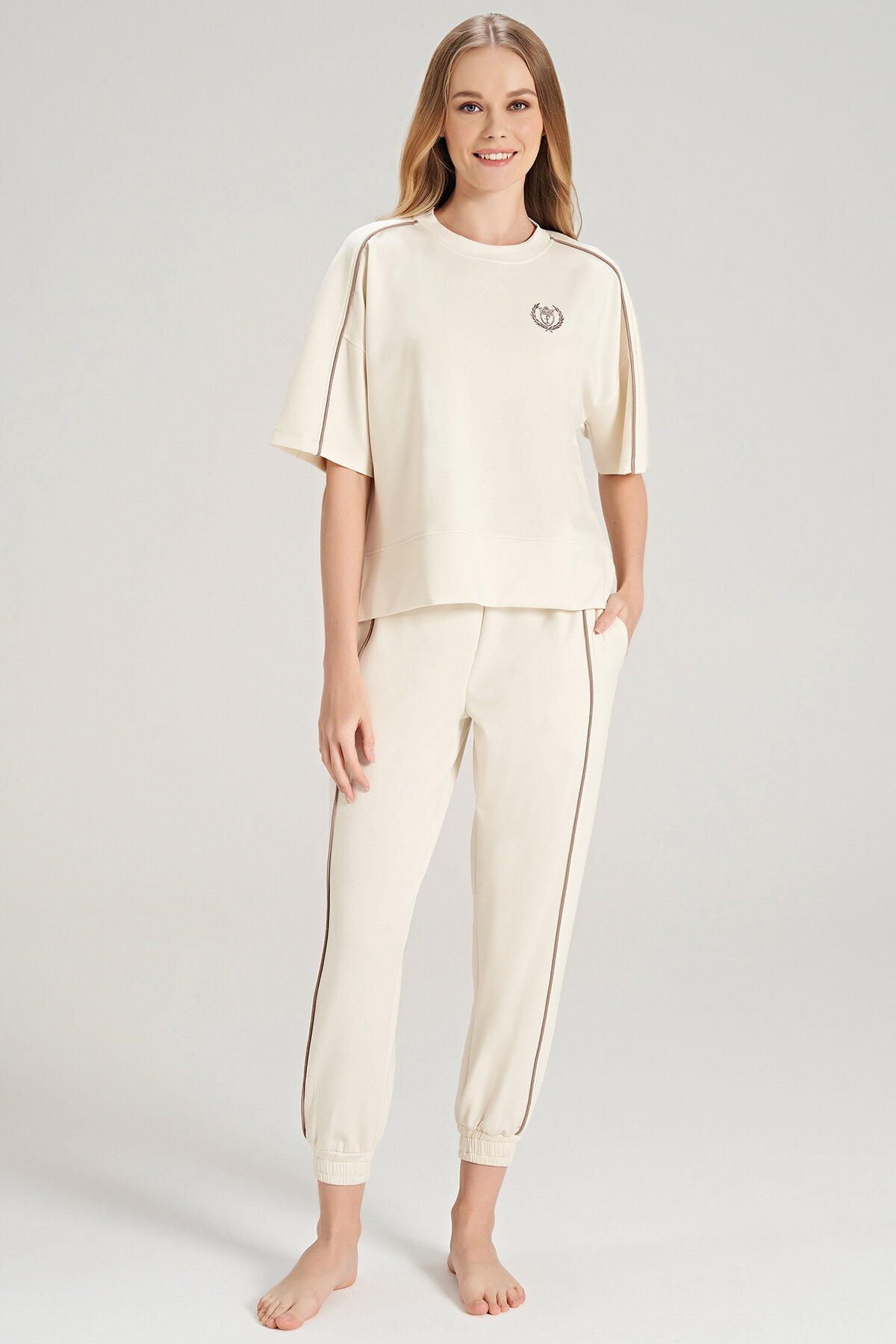 Feyza Kadın Pijama Takımı 5036BEJ