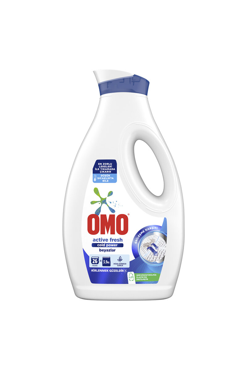 Omo Sıvı Çamaşır Deterjanı Active Fresh Beyazlar 26 Yıkama 1690 ml