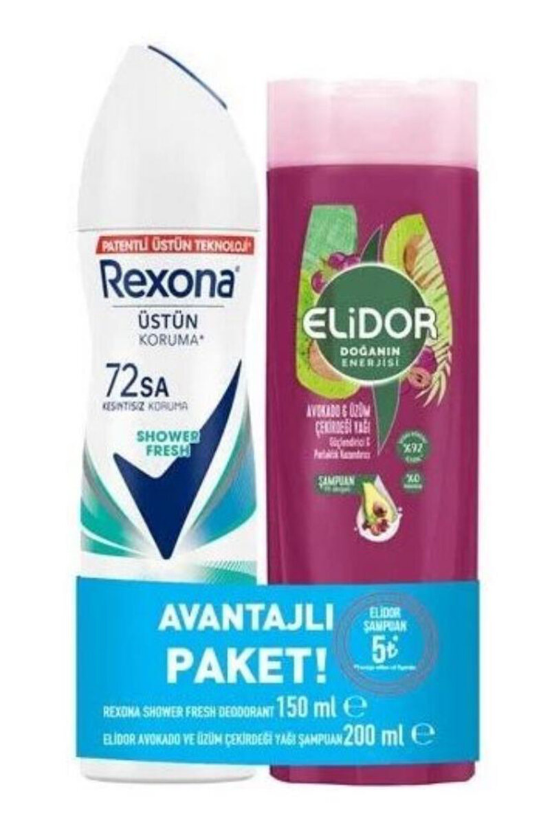 Rexona Women Shower Fresh Deodorant 150 ml + Elidor Satura Avakado Şampuan 200 ml
