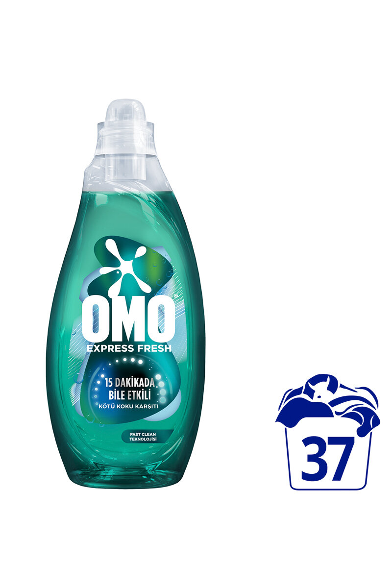 Omo Express Fresh Sıvı Bakım Deterjanı Kötü Koku Karşıtı Beyazlar ve Renkliler 37 Yıkama 1480 ml