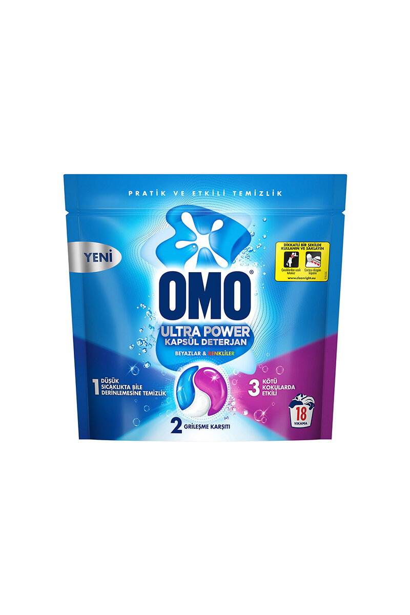 Omo Ultra Power Kapsül Çamaşır Deterjanı 18 Yıkama