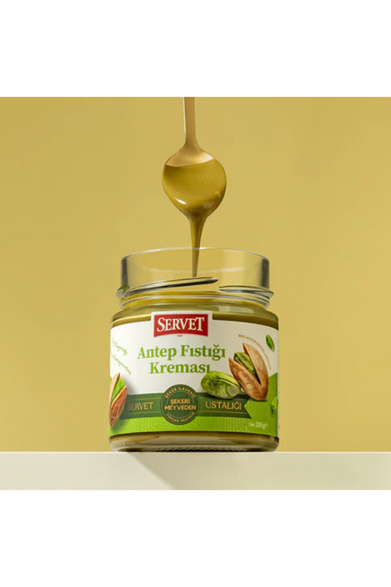 Servet Şeker İlavesiz Antep Fıstığı Kreması 200g