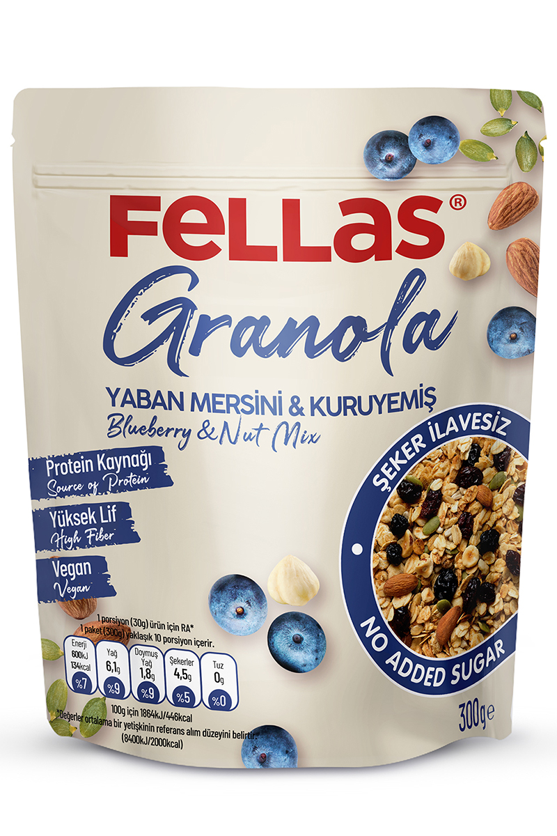 Fellas Granola Yaban Mersini & Kuruyemişli 300 G