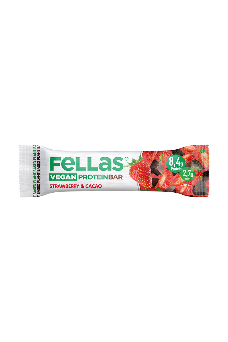 Fellas Vegan Protein Bar Çilekli Kakaolu 40 g