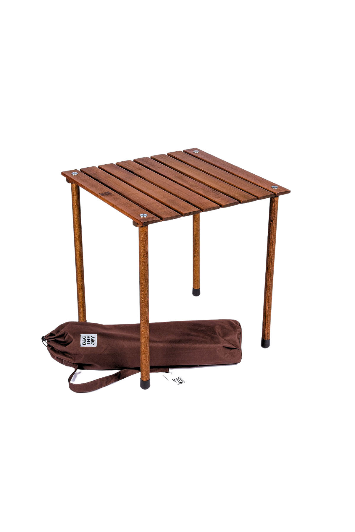 Bag The Joy Ahşap Katlanır Kamp Masası 50x50x50cm - Kahverengi