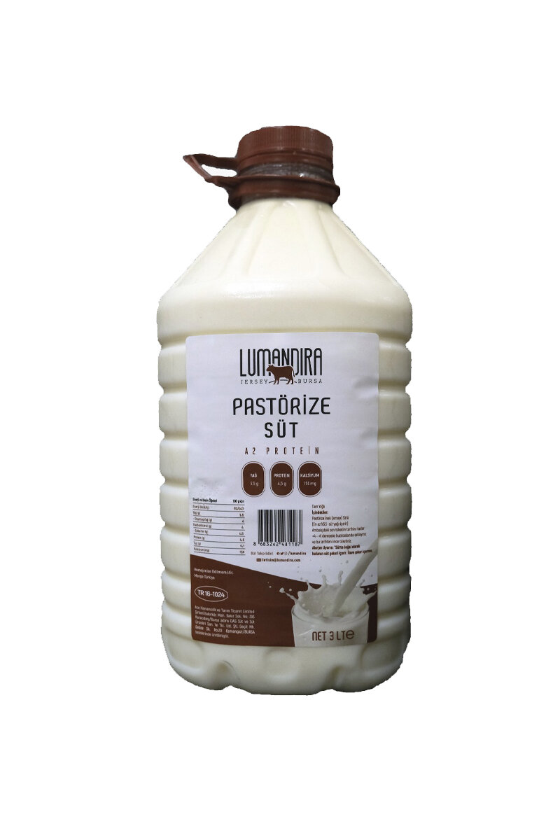 Lumandıra Pastörize Jersey İnek Sütü 3 L