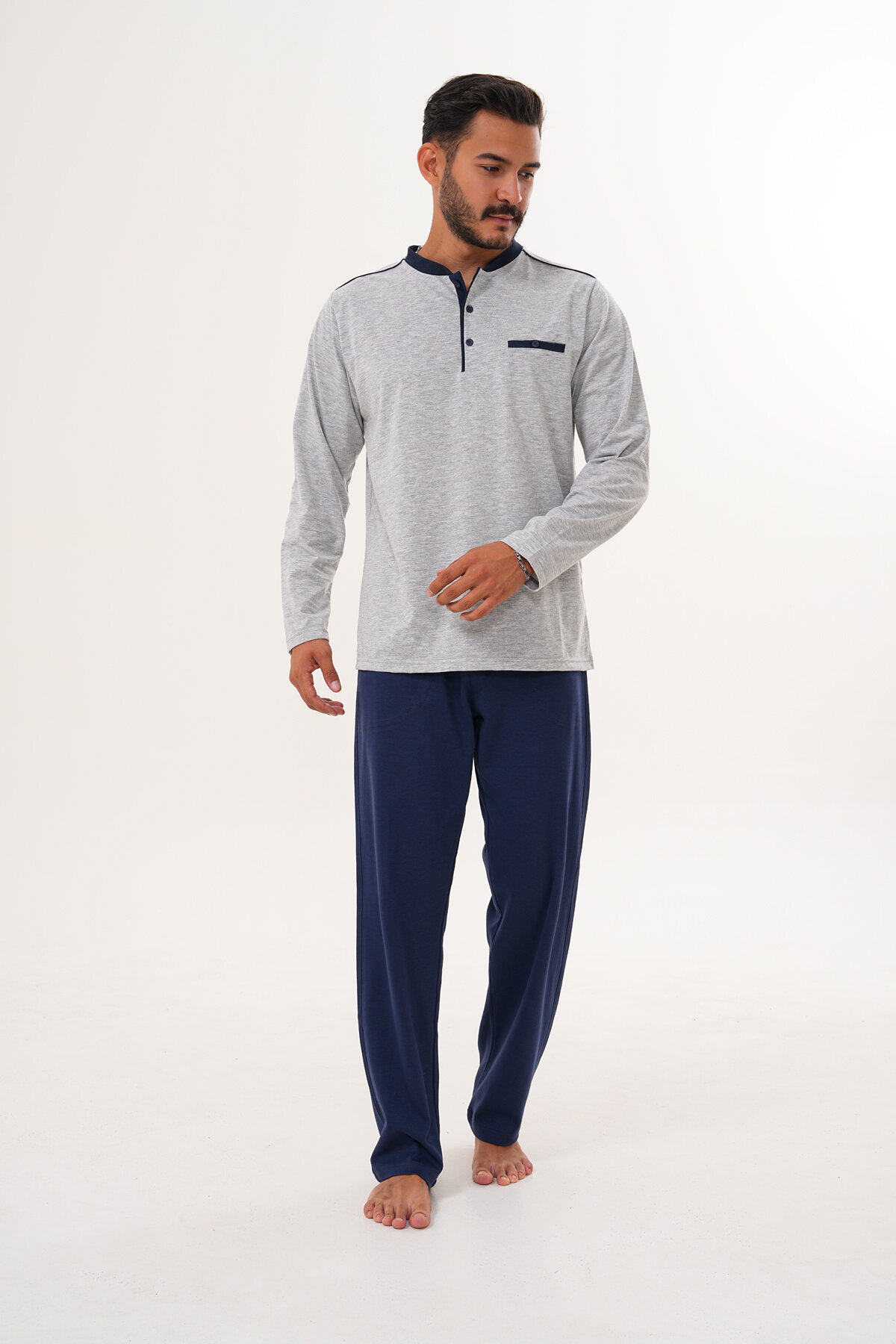 Çift Kaplan Erkek Pijama Takımı 8000.GRIML