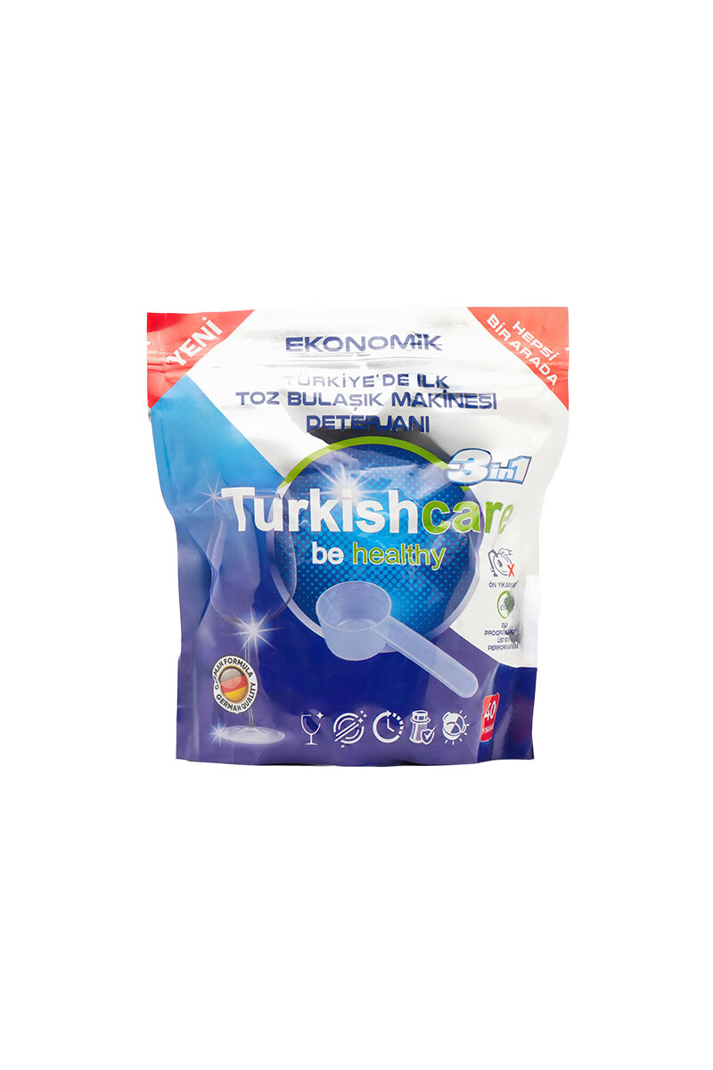 Turkishcare Toz Bulaşık Makinesi Deterjanı 3'ü 1 Arada 40'lı