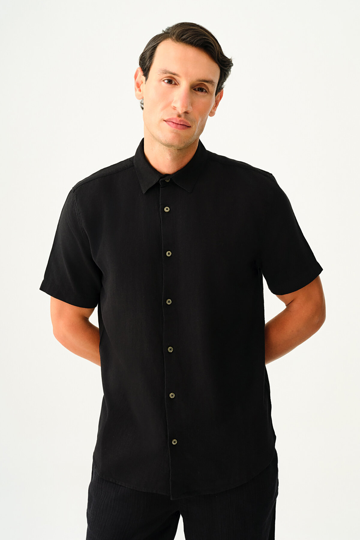 Loft Erkek Kısa Kol Gömlek LF2035478 BLK