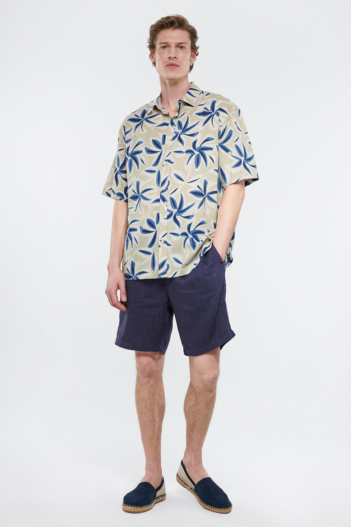 Mavi Erkek Keten Şort M0410103-70497