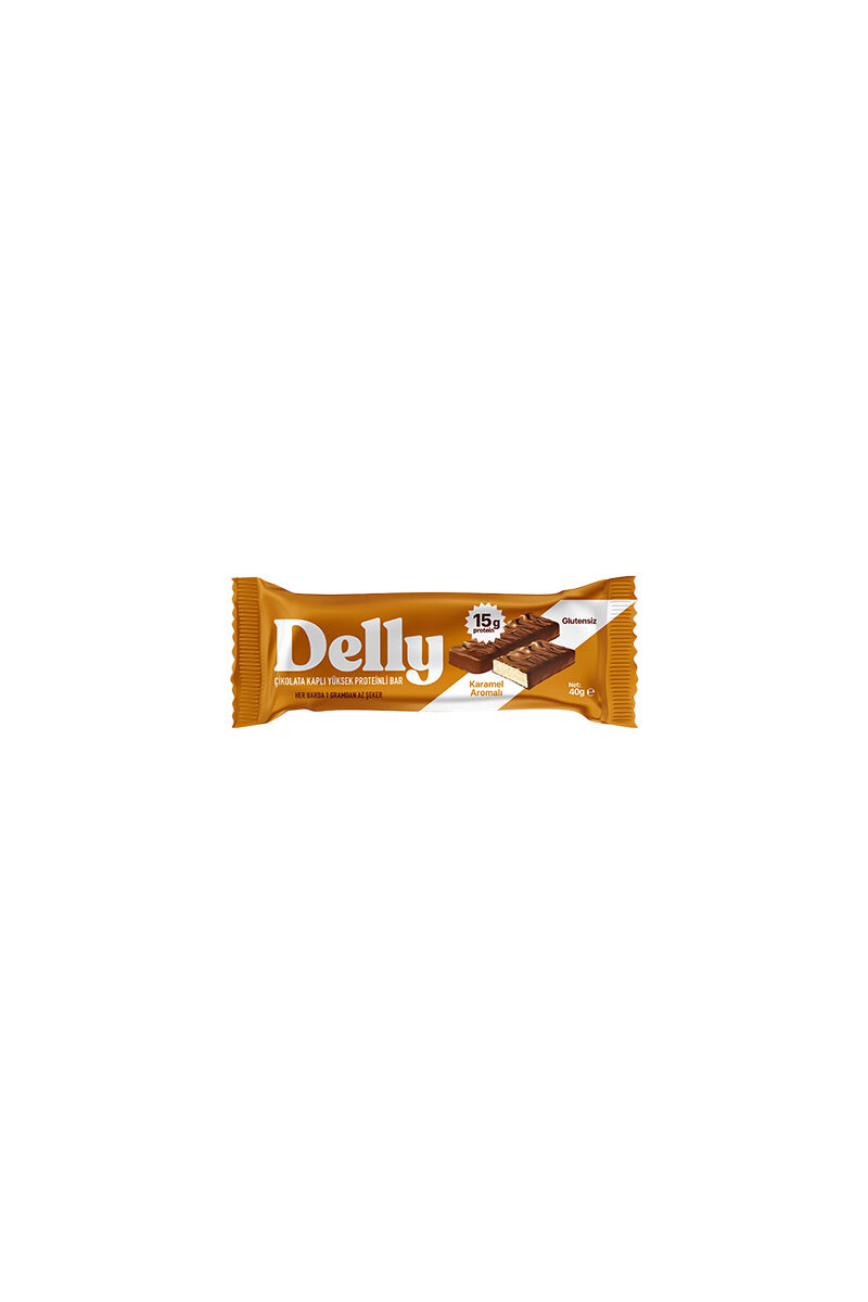 Delly Çikolata Kaplı Karamelli Protein Bar 40 g