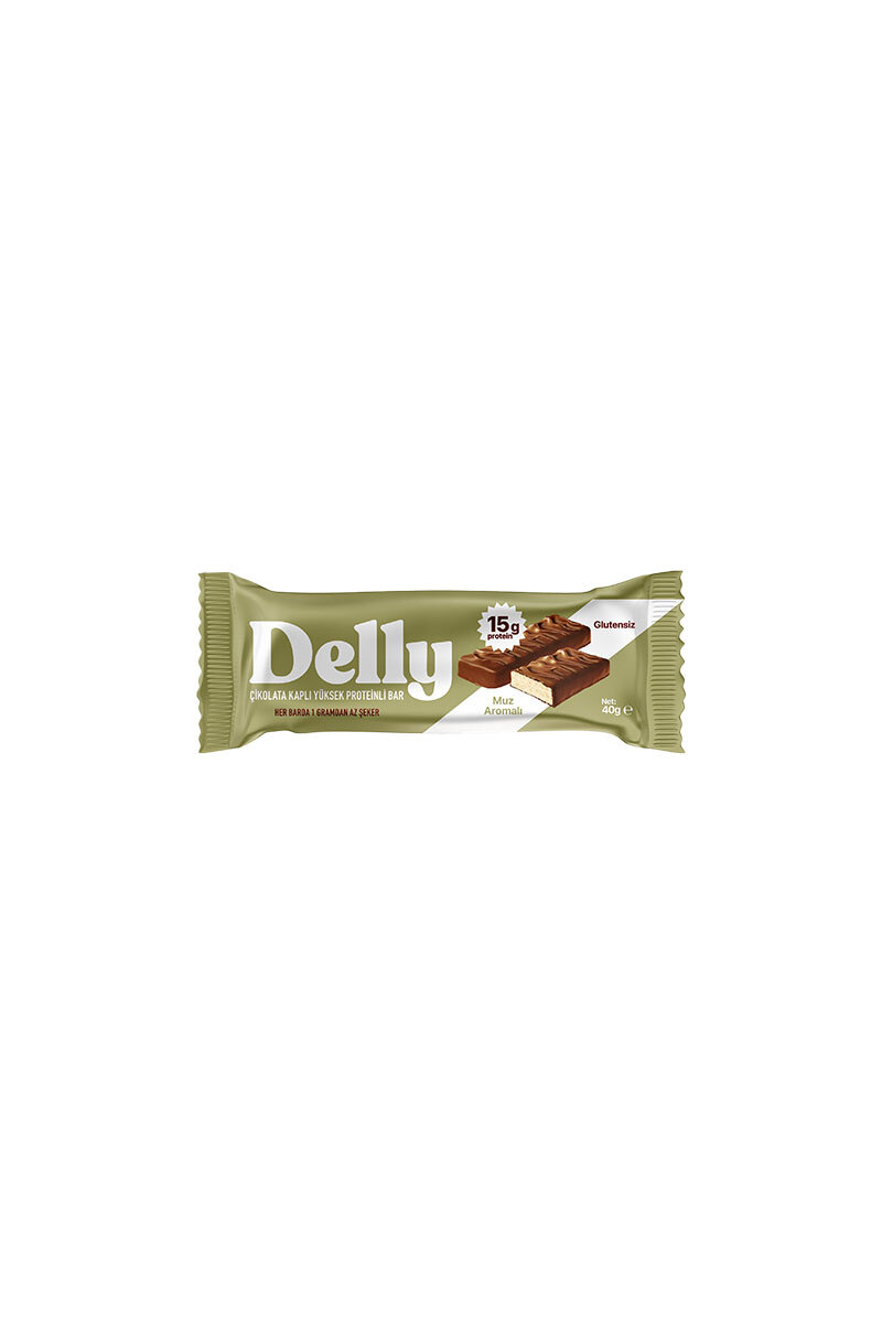 Delly Çikolata Kaplı Muzlu Protein Bar 40 g