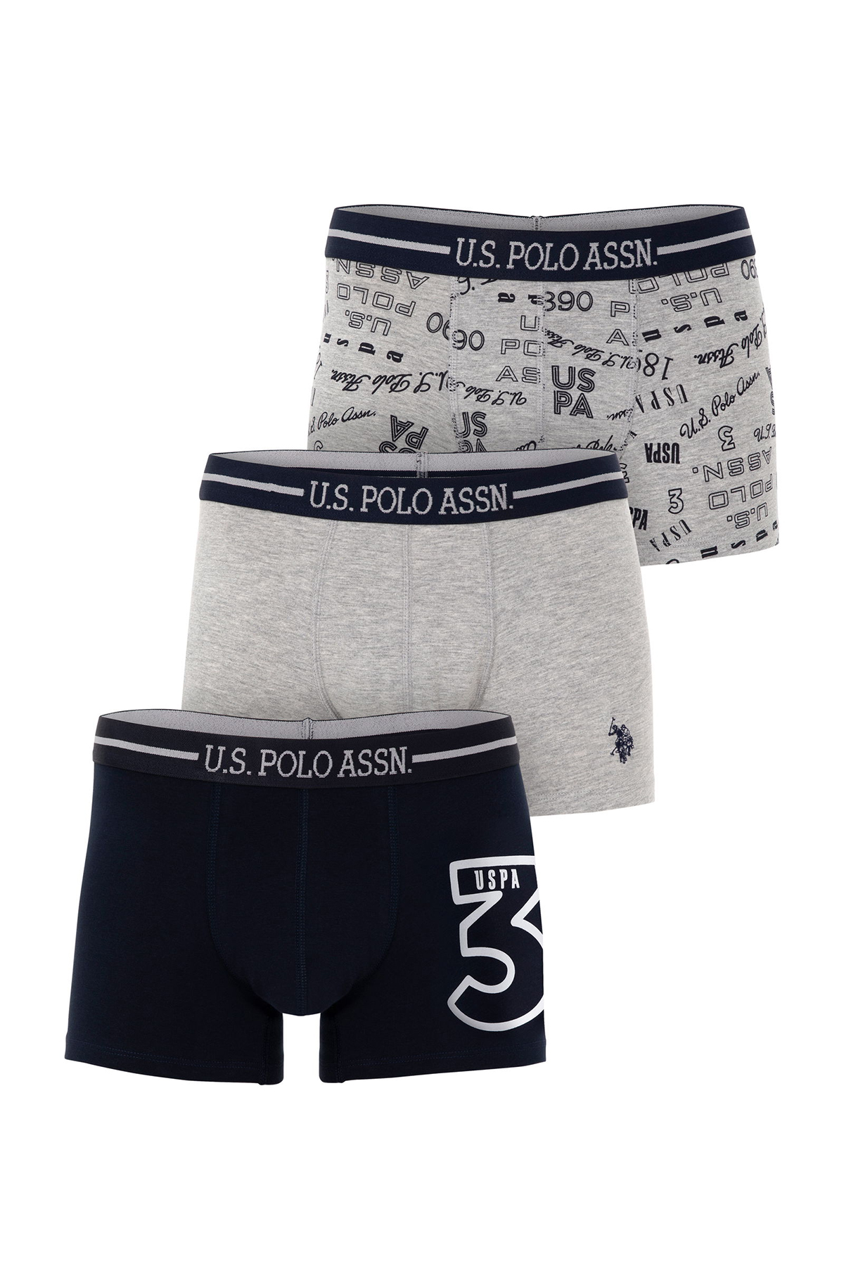 U.S. Polo Assn. Erkek 3'lü Boxer 3BMDGLG24K.VR086