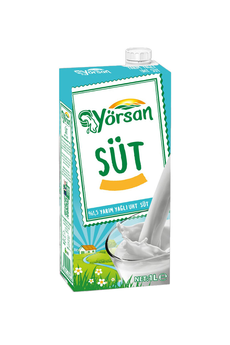 Yörsan Yarım Yağlı Süt 1 L