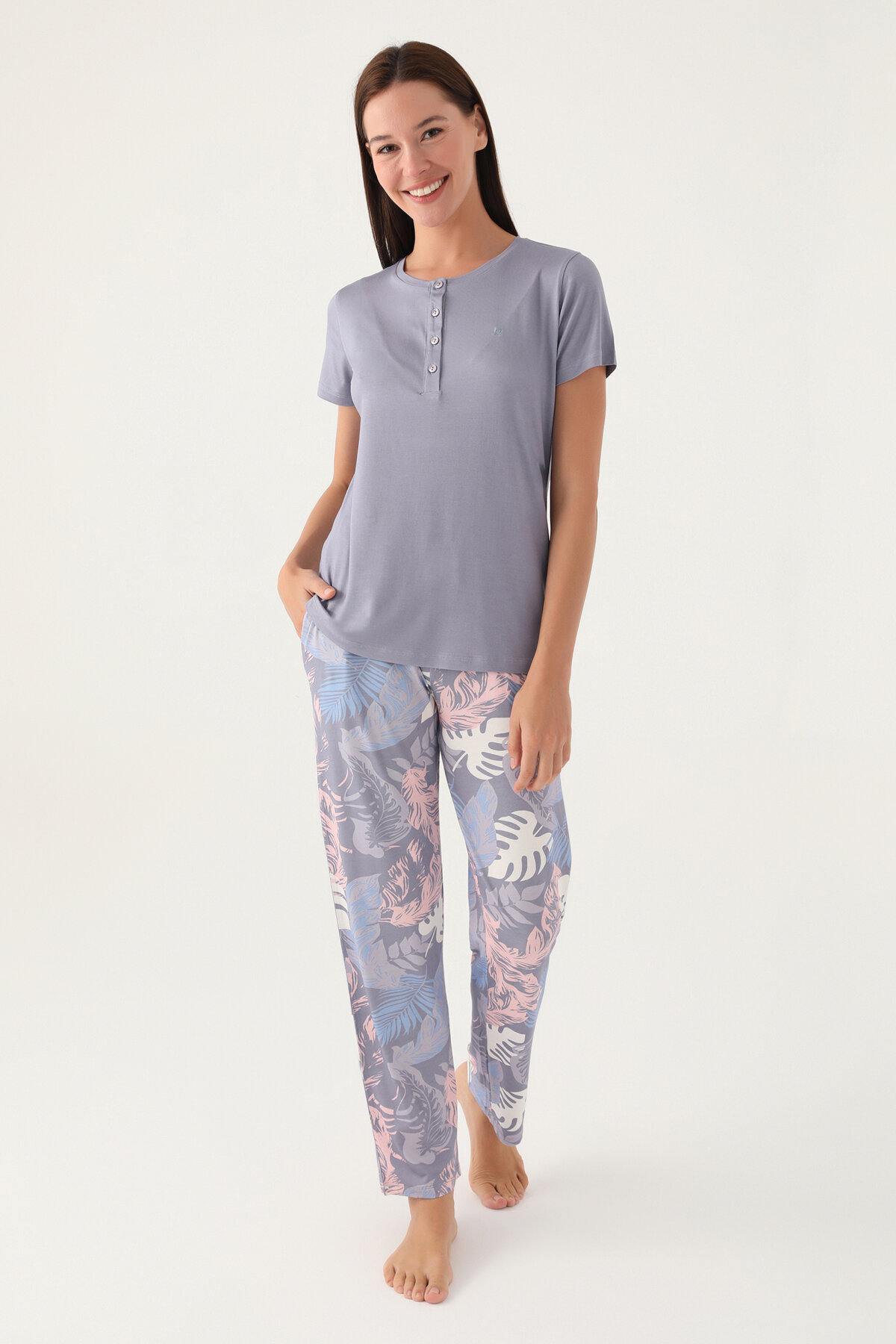 Pierre Cardin Kadın Kısa Kollu Pijama Takım PC8801-SGRI