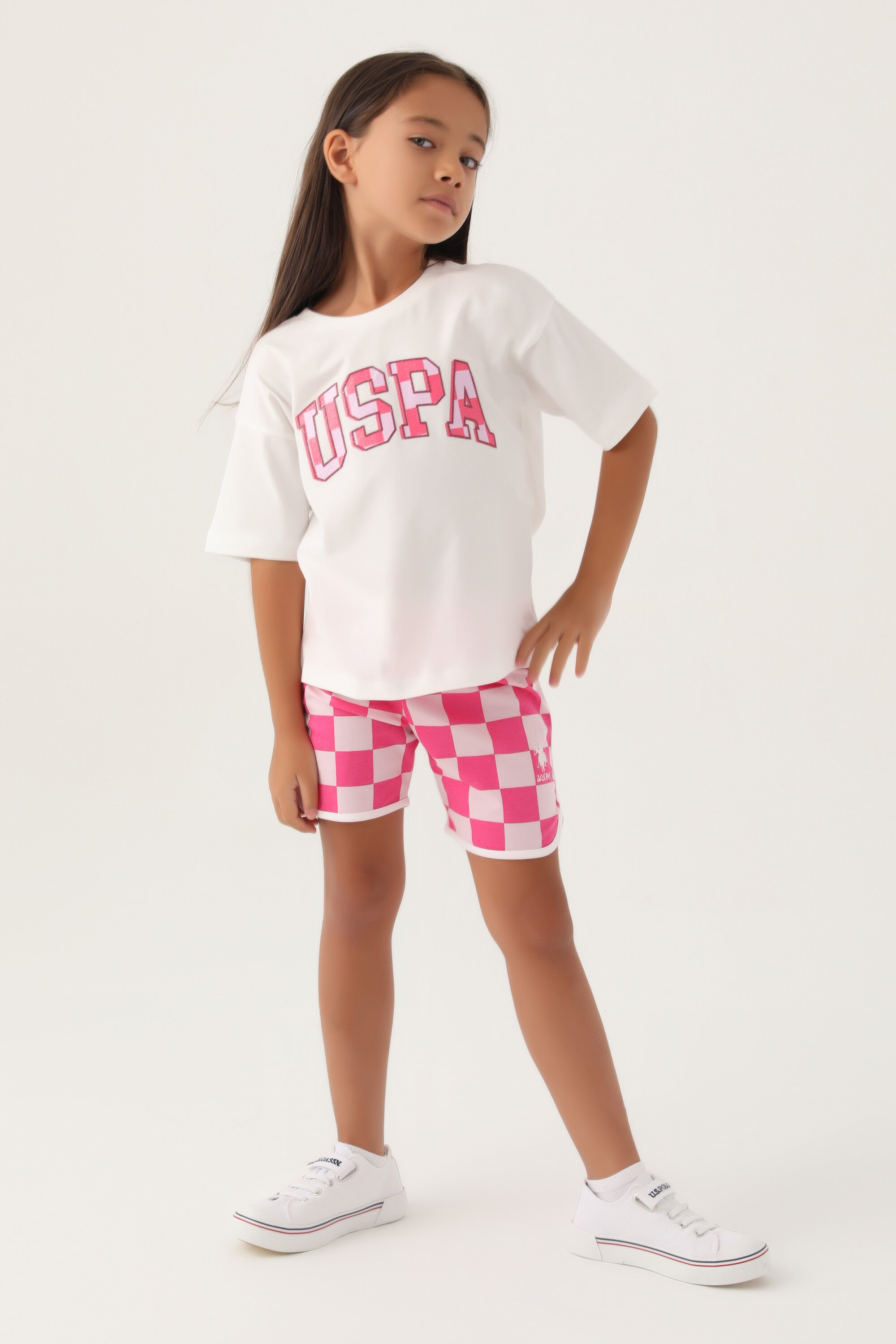U.S. Polo Assn Kids Kız Çocuk Şort Takım US1813-GKRM