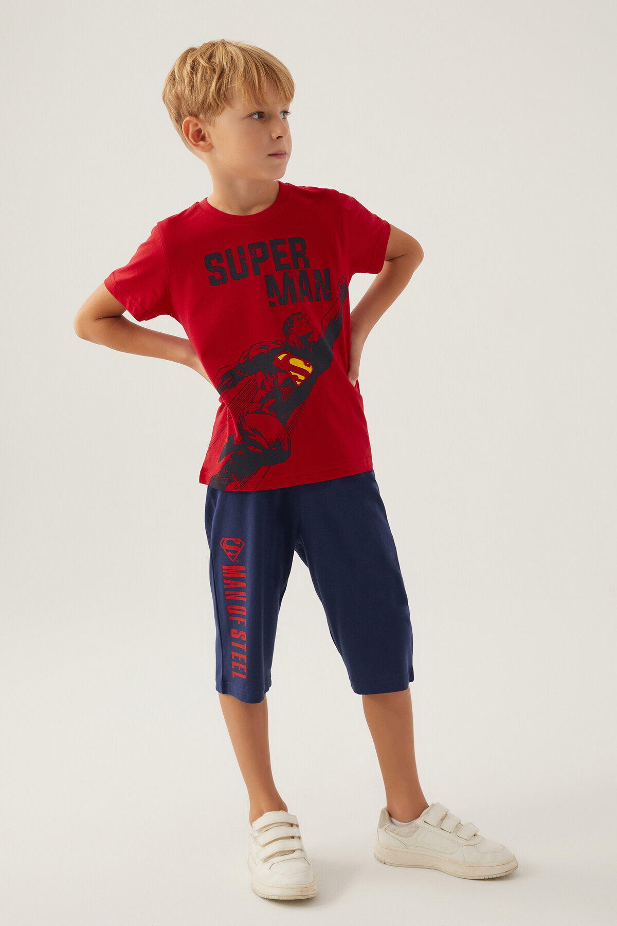 SuperMan Erkek Çocuk Kapri Takım L1702-3KRMZ