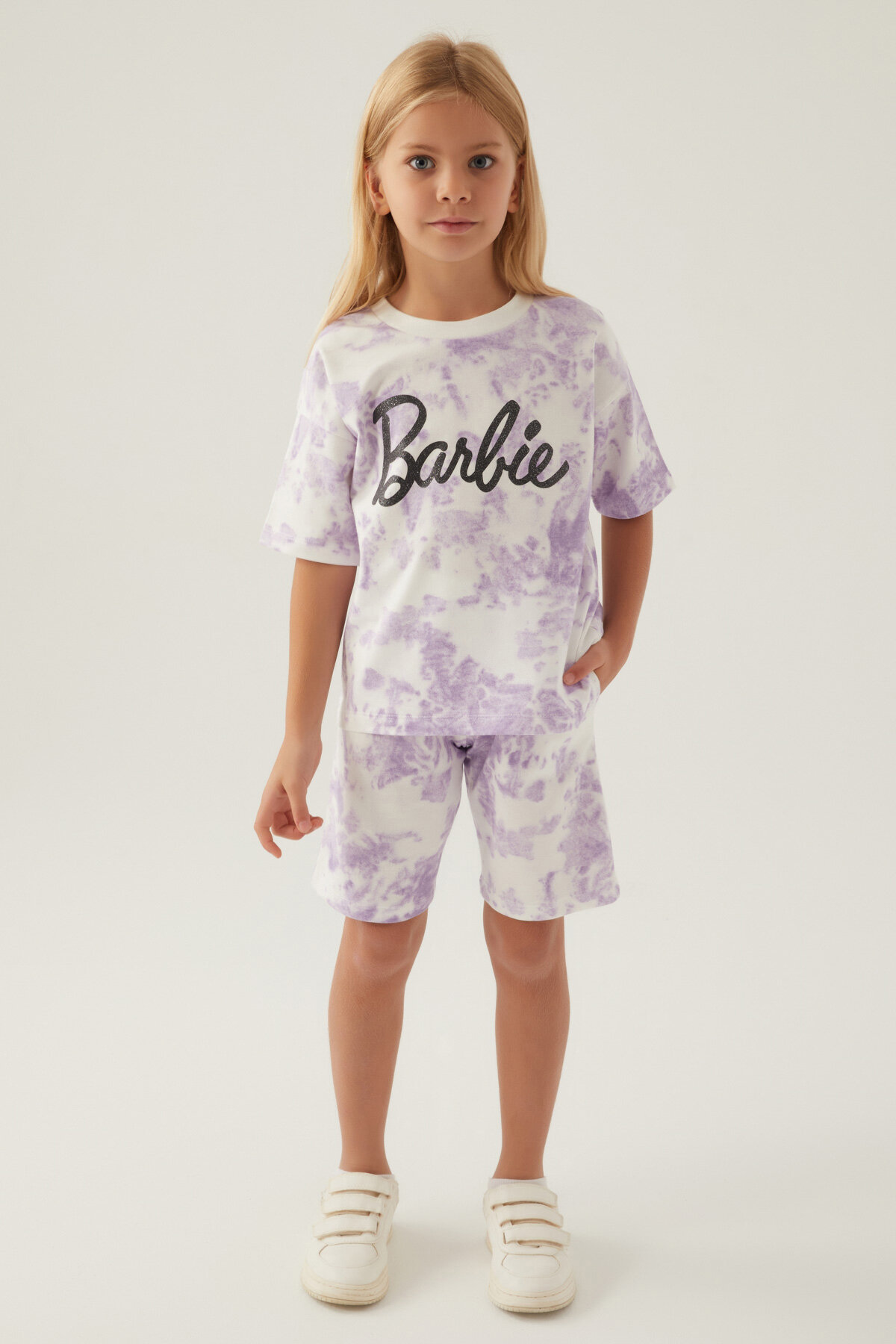 Barbie Kız Çocuk Bermuda Takım L1706-3