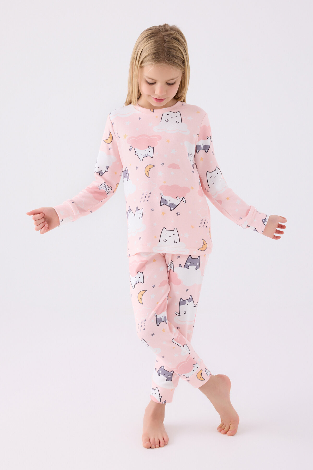 RolyPoly Kız Çocuk Uzun Kollu Pijama Takımı RP3460-2.A.PMB