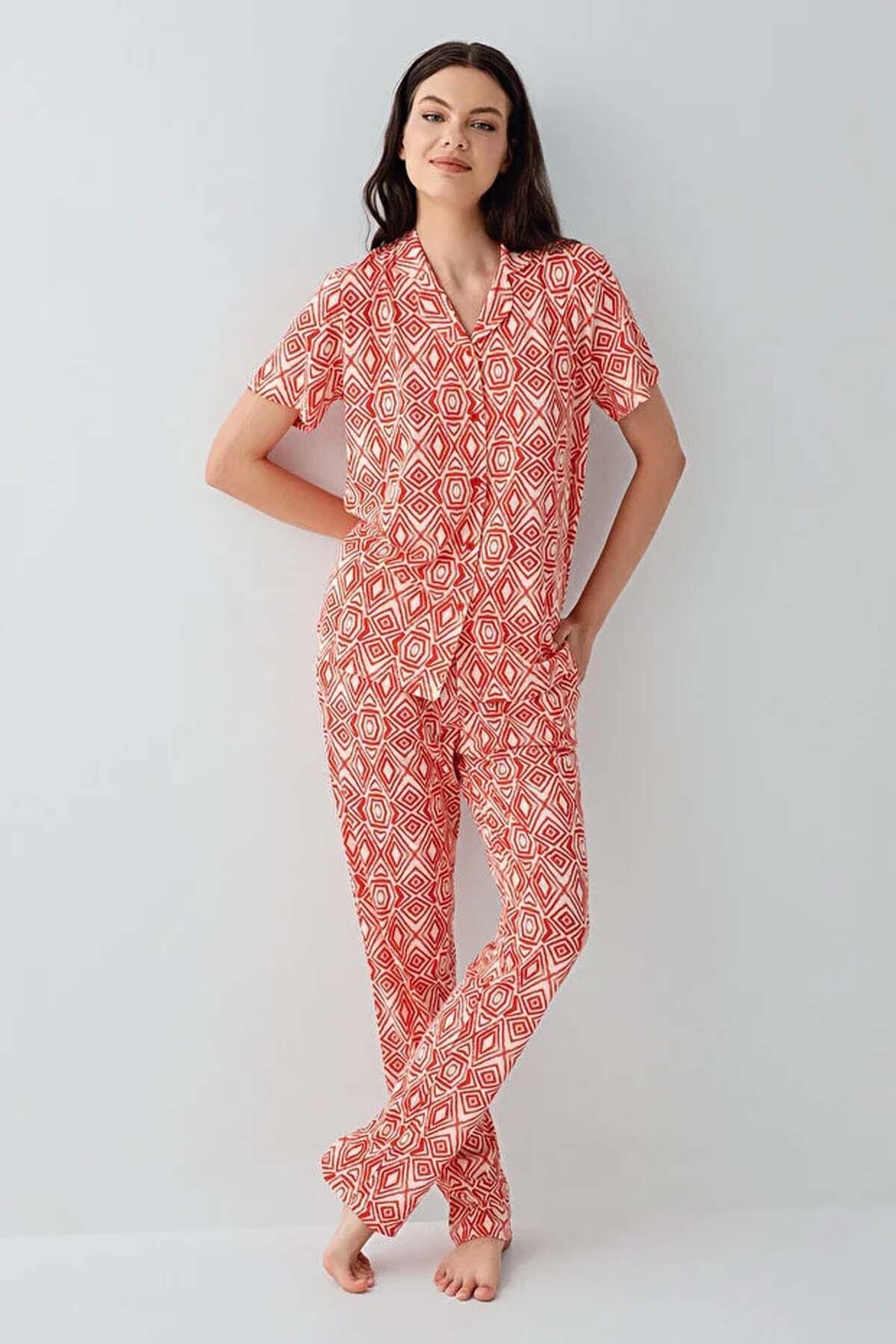 Arnetta Kadın Pijama Takımı AR3613-S.KRMZ