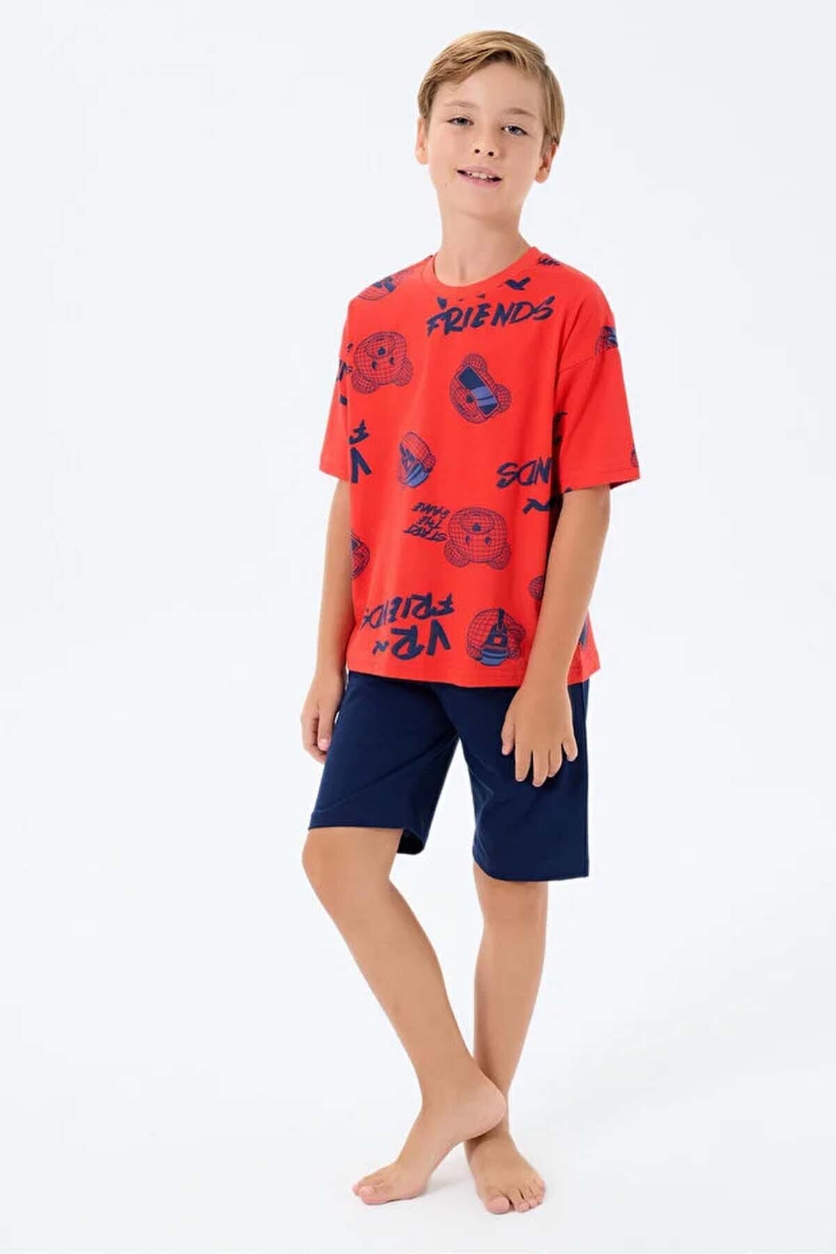 Roly Poly Erkek Çocuk Pijama Takımı RP3751-2.KRMZ