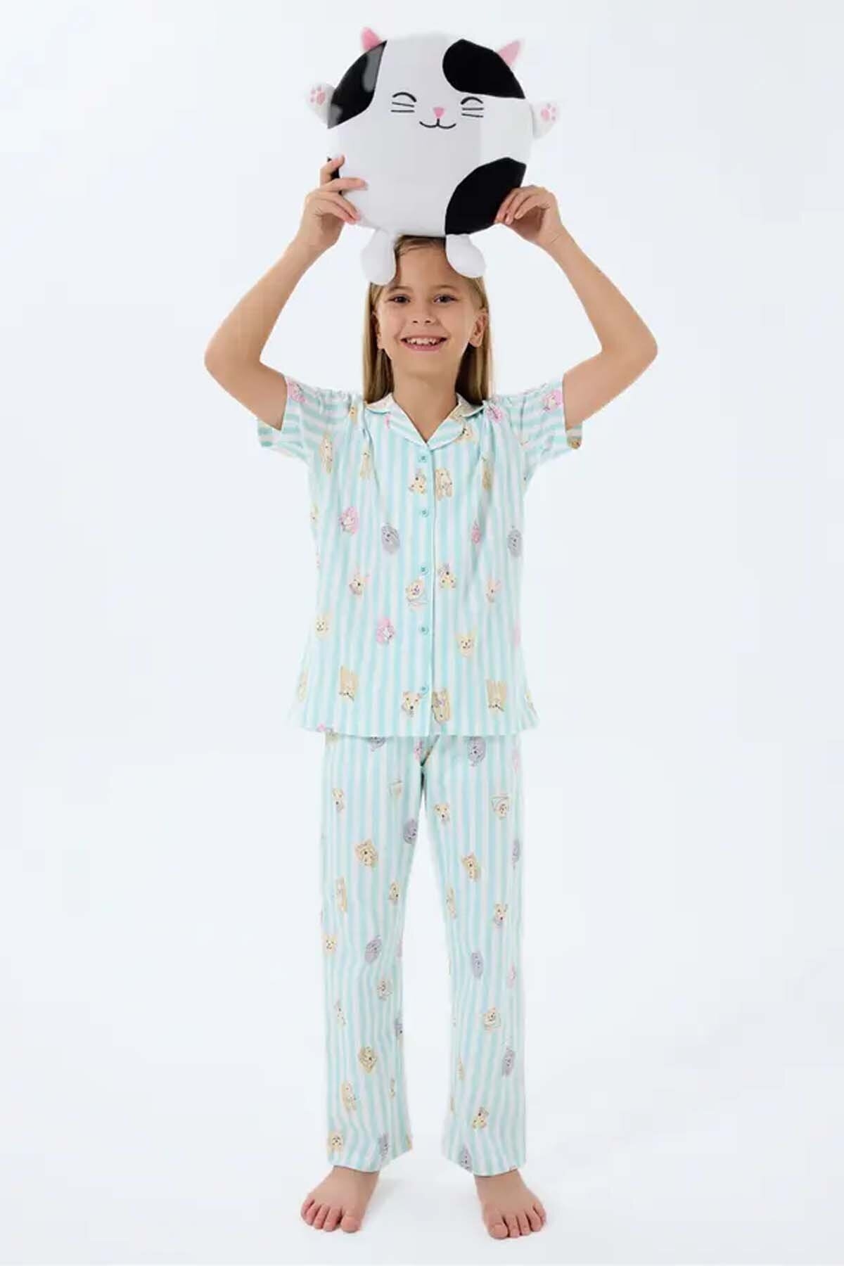 Roly Poly Kız Çocuk Pijama Takımı RP3809-2.BYZ/YSL