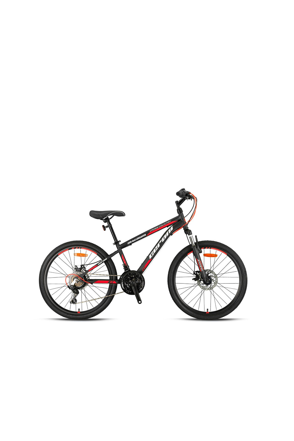 Geroni Bisiklet Magnum - 27.5 Jant - MTB - 15' - 21 Vites - M.Disc - Mat Siyah-Kırmızı/Gri