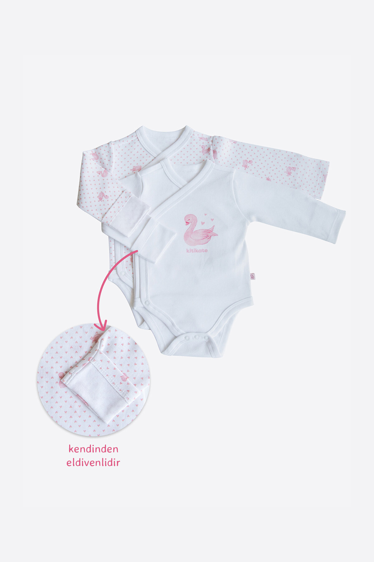 Kitikate Bebek Organik Swan 2'li Body S60398