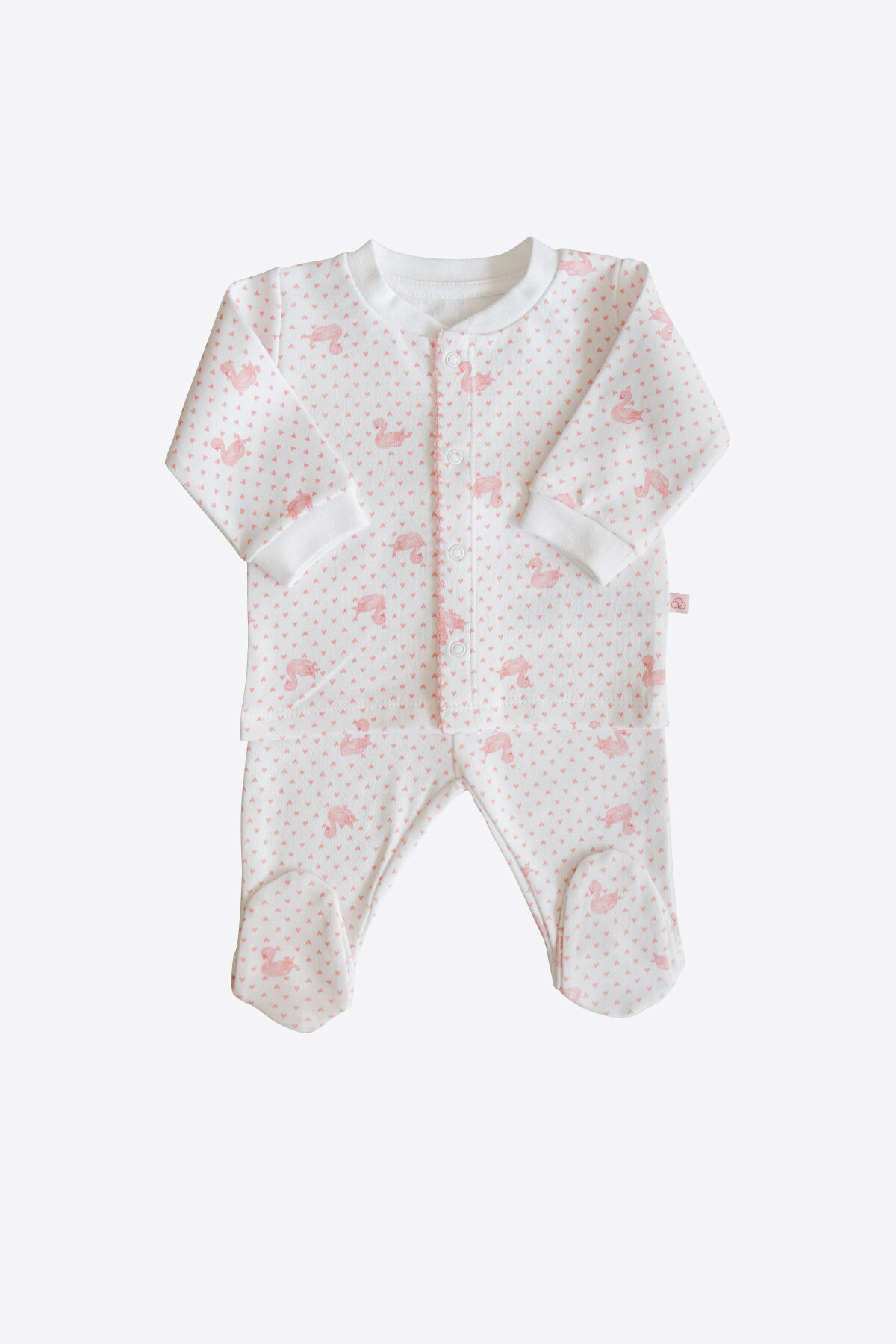 Kitikate Bebek Organik Swan Önden Çıtçıtlı 2'li Takım S60405