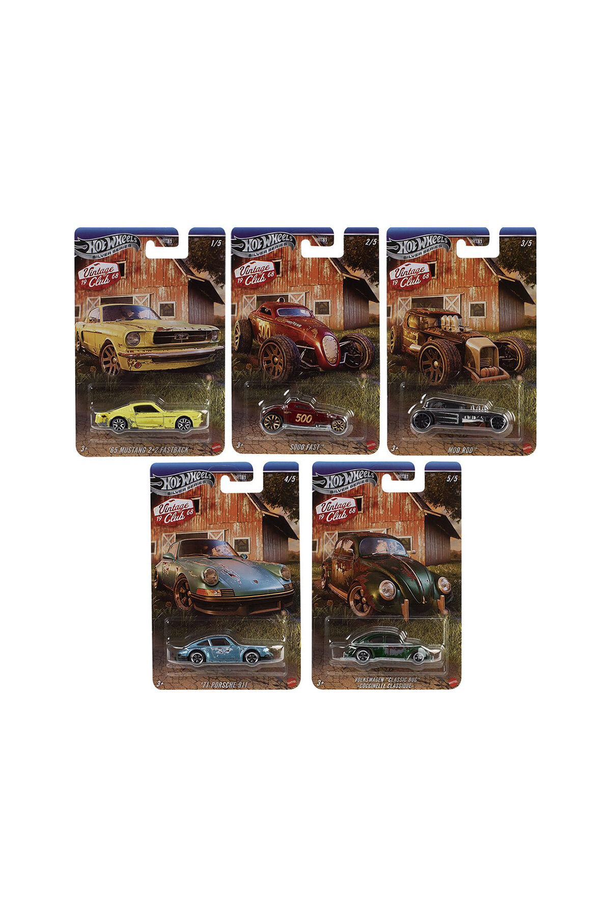 Hot Wheels Silver Series Vintage Club HRT81-977H 5'li Set