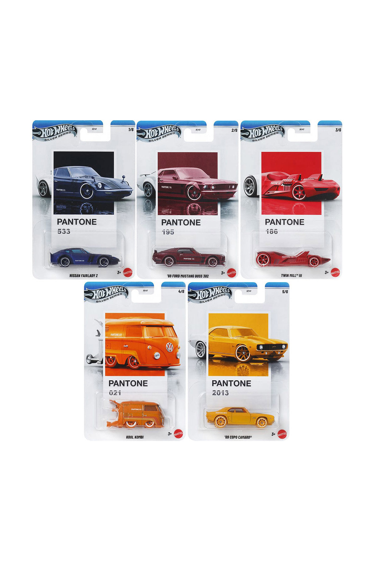 Hot Wheels Silver Pantone Series JKY47-979A 5'li Set