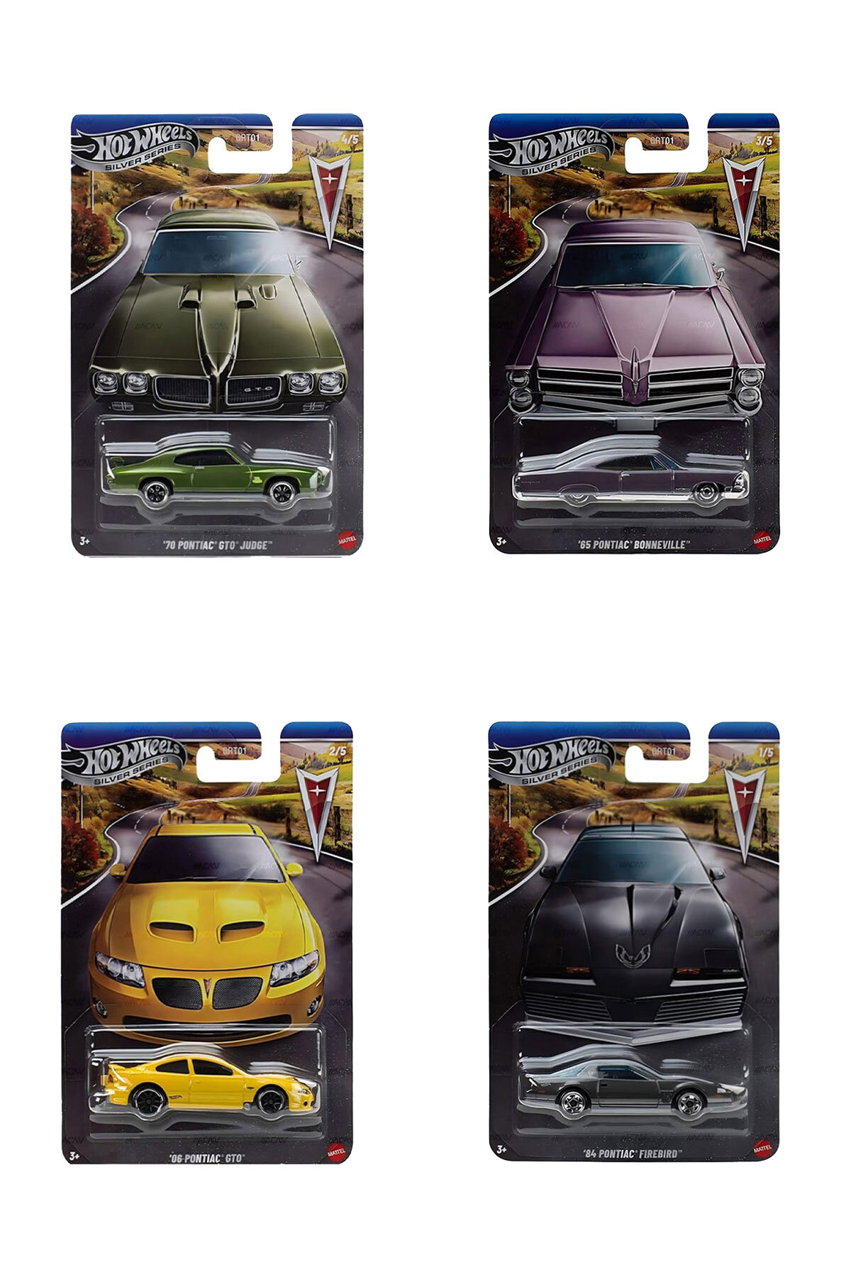 Hot Wheels Silver Pontiac Series GRT01-979P 4'lü Set