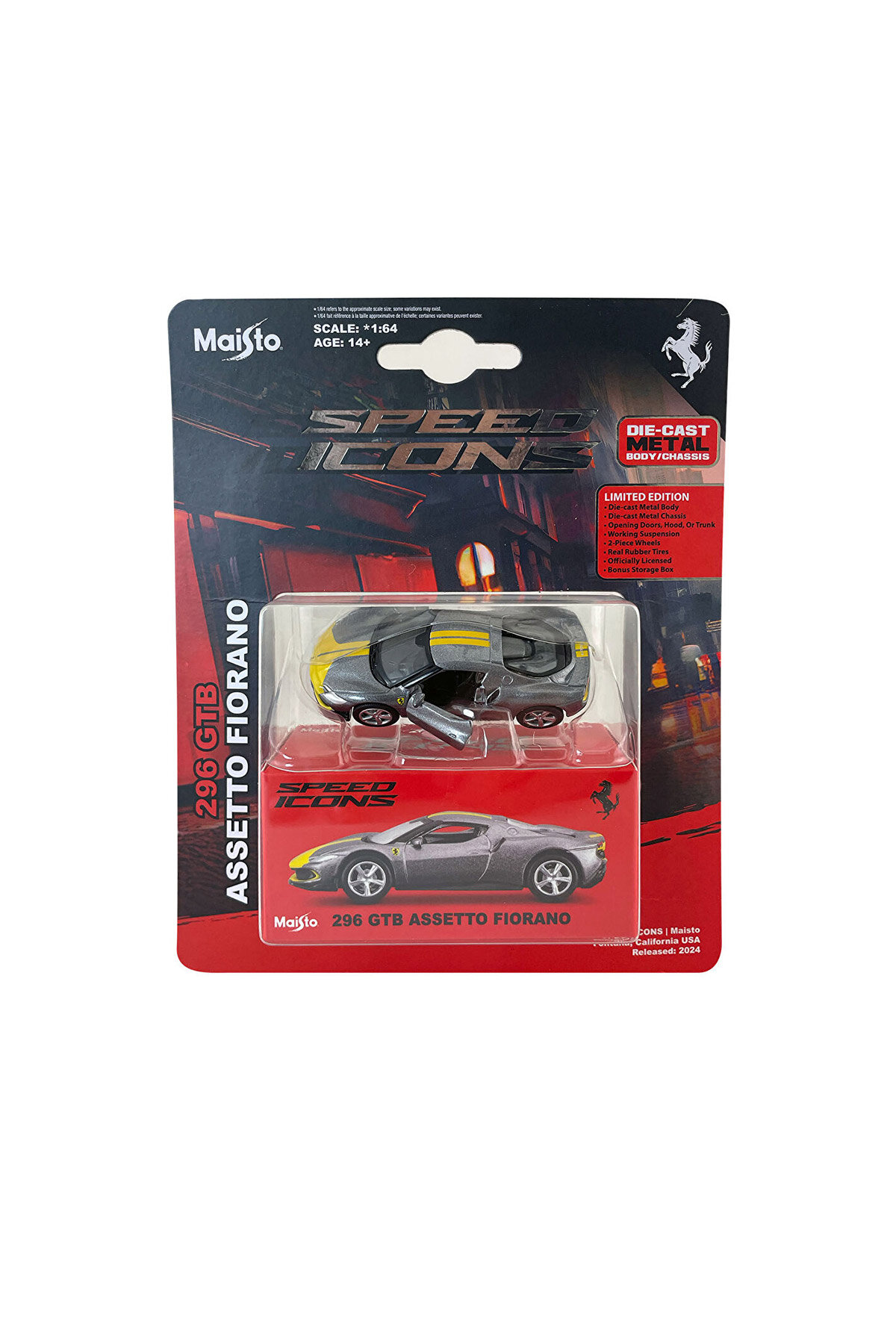 Maisto Speed Icons 1:64 Ferrari 296 GTB Assetto Fiorano Gri
