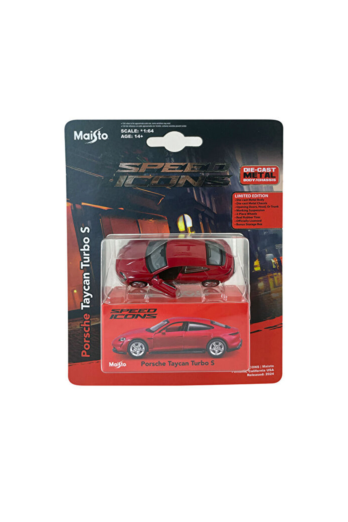 Maisto Speed Icons 1:64 Porsche Taycan Turbo S Kırmızı
