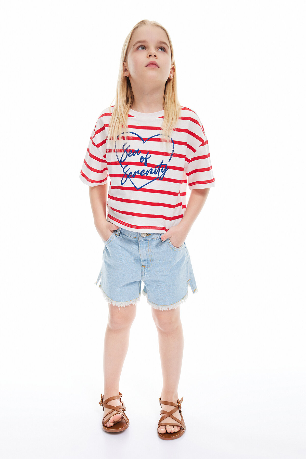 Koton Kız Çocuk Kot Şort 5SKG40044AD