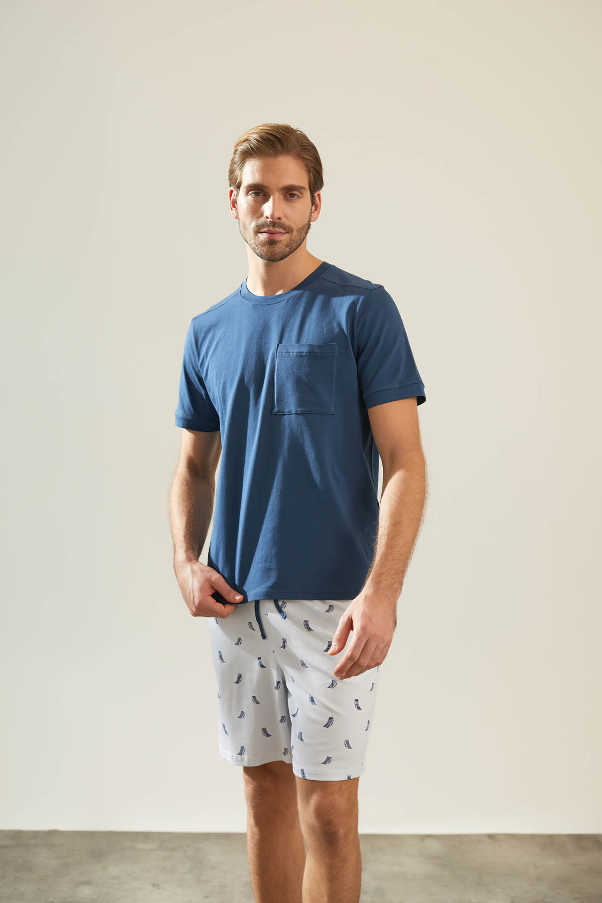 Hays Erkek Kısa Kollu Cepli Şortlu Pijama Takımı 36297LACI